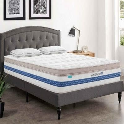 Matelas hybride 140 x 190 x 32 cm mémoire de forme et ressorts ensachés